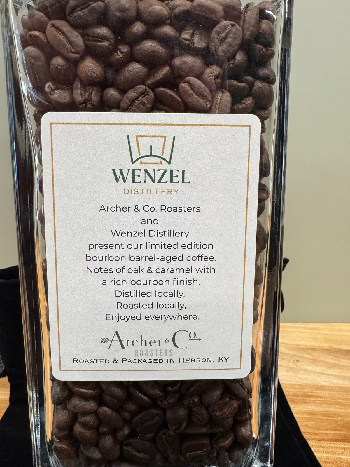 Wenzel Reserve Bourbon Barrel Aged Coffee in Glass Bottle