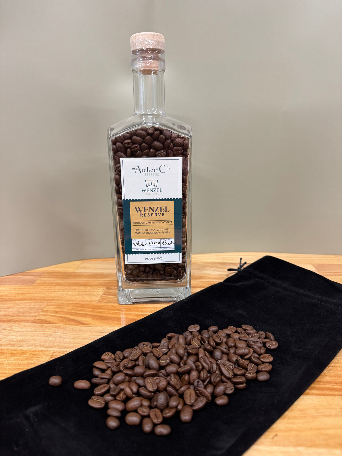 Wenzel Reserve Bourbon Barrel Aged Coffee in Glass Bottle